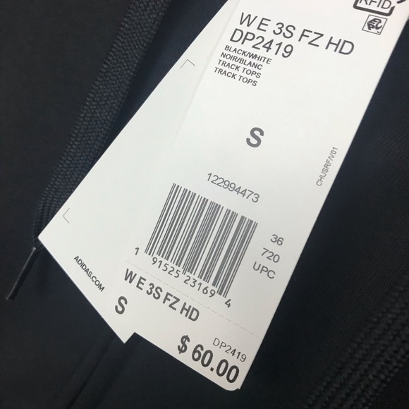 Adidas zip up hooded sweatshirt size small - Picture 4 of 8